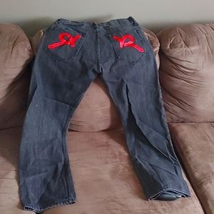 Black with red Rocawear logo jeans